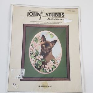 New Sealed John Stubbs Counted Cross Stitch Chart Only Burmese Cat Kitten